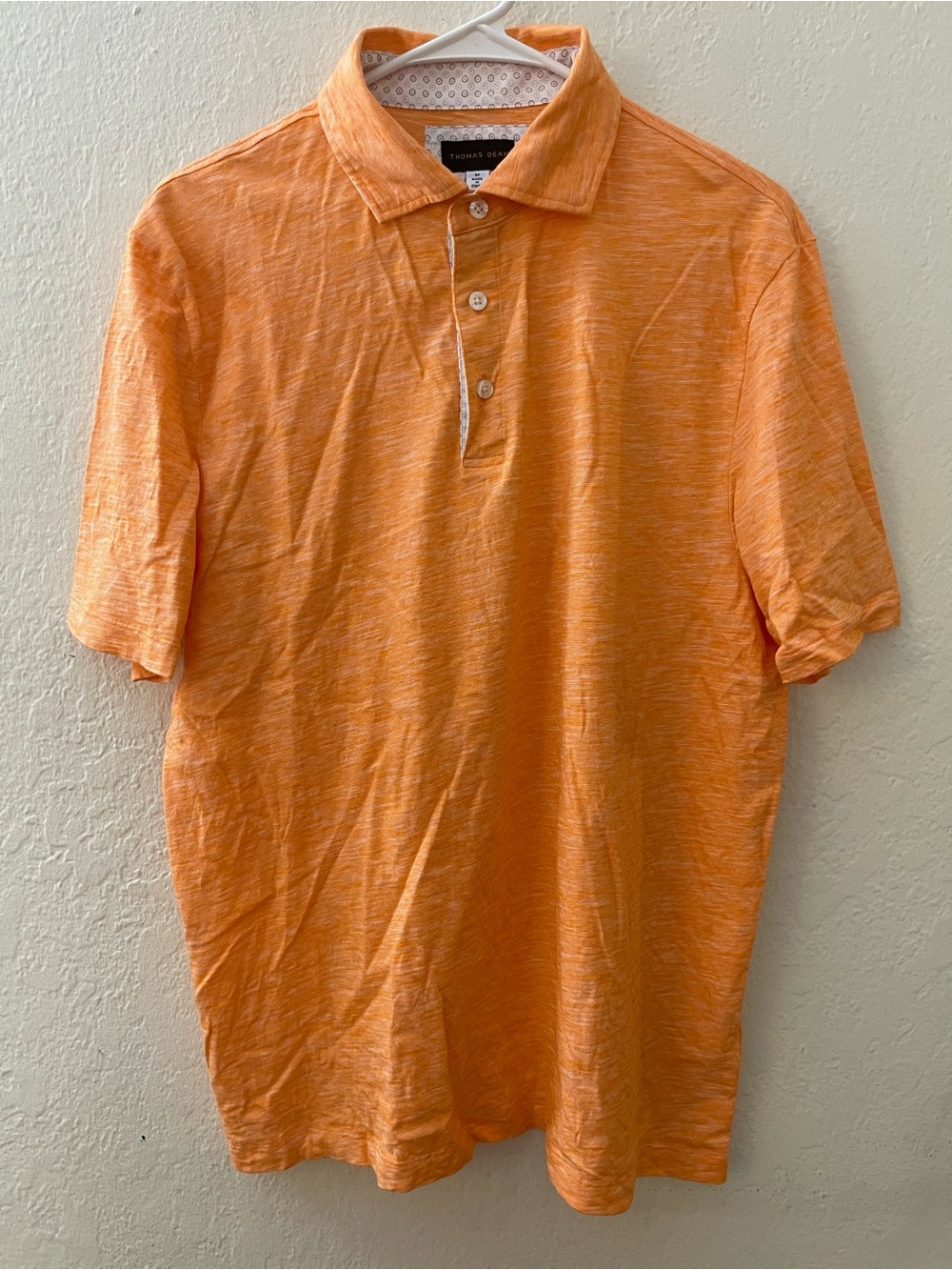 Thomas Dean Orange Heather Polo Shirt Men Size Medium Casual